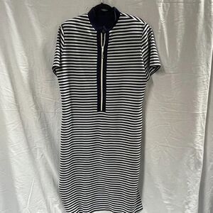 Serbin by Muriel Ryan Navy and White Striped A Line Dress